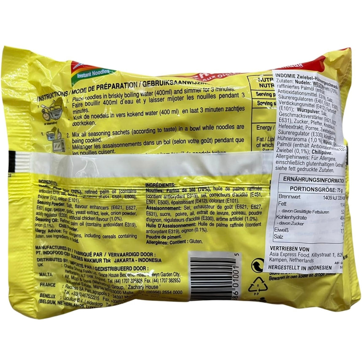 Indomie Onion Chicken Noodles 70g Packs (Box Of 20)